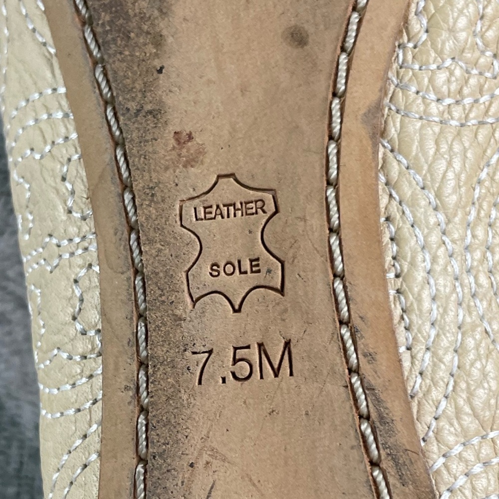 Tory Burch leather ballet flats with embroidered logo size 7.5 - Picture 8 of 11